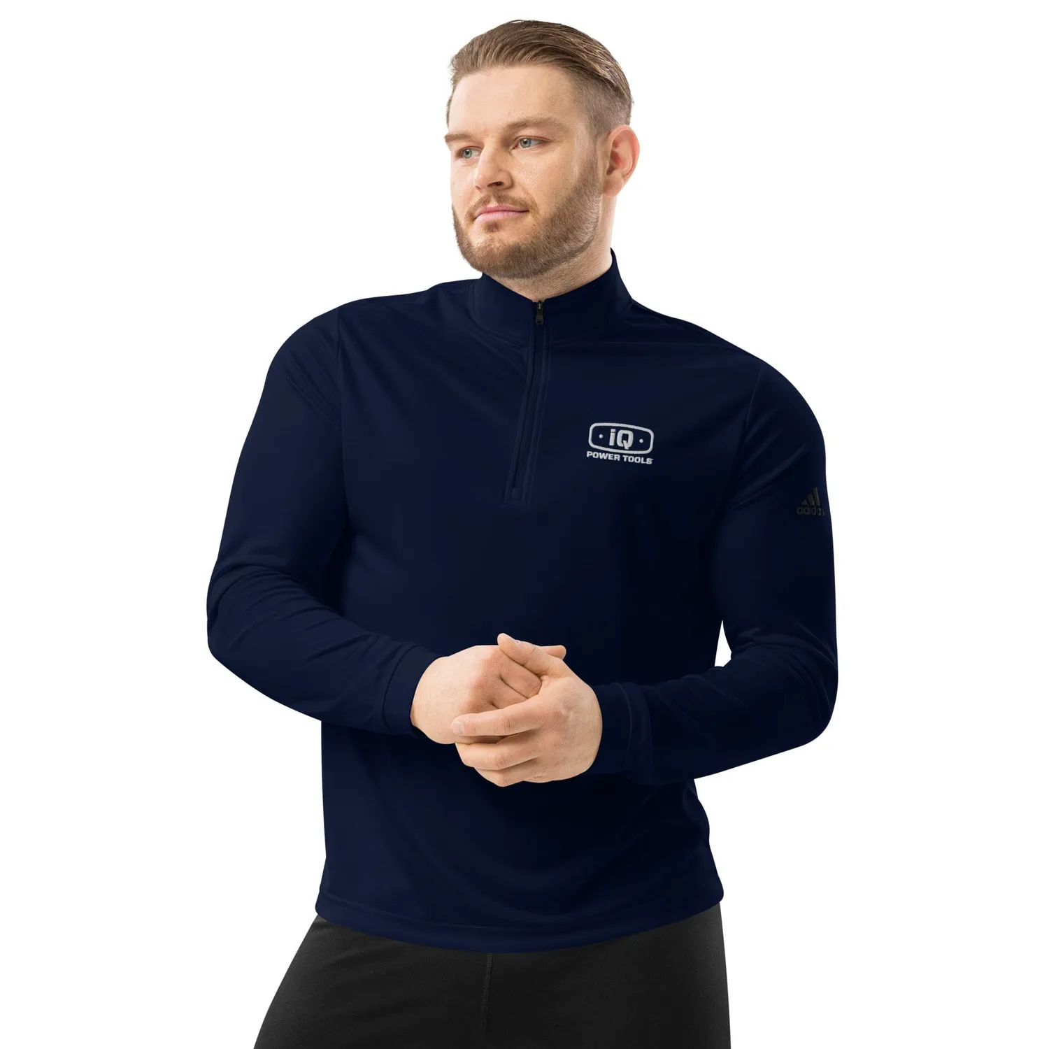 IQ Powertools Quarter Zip trui met kraag zwart polyester