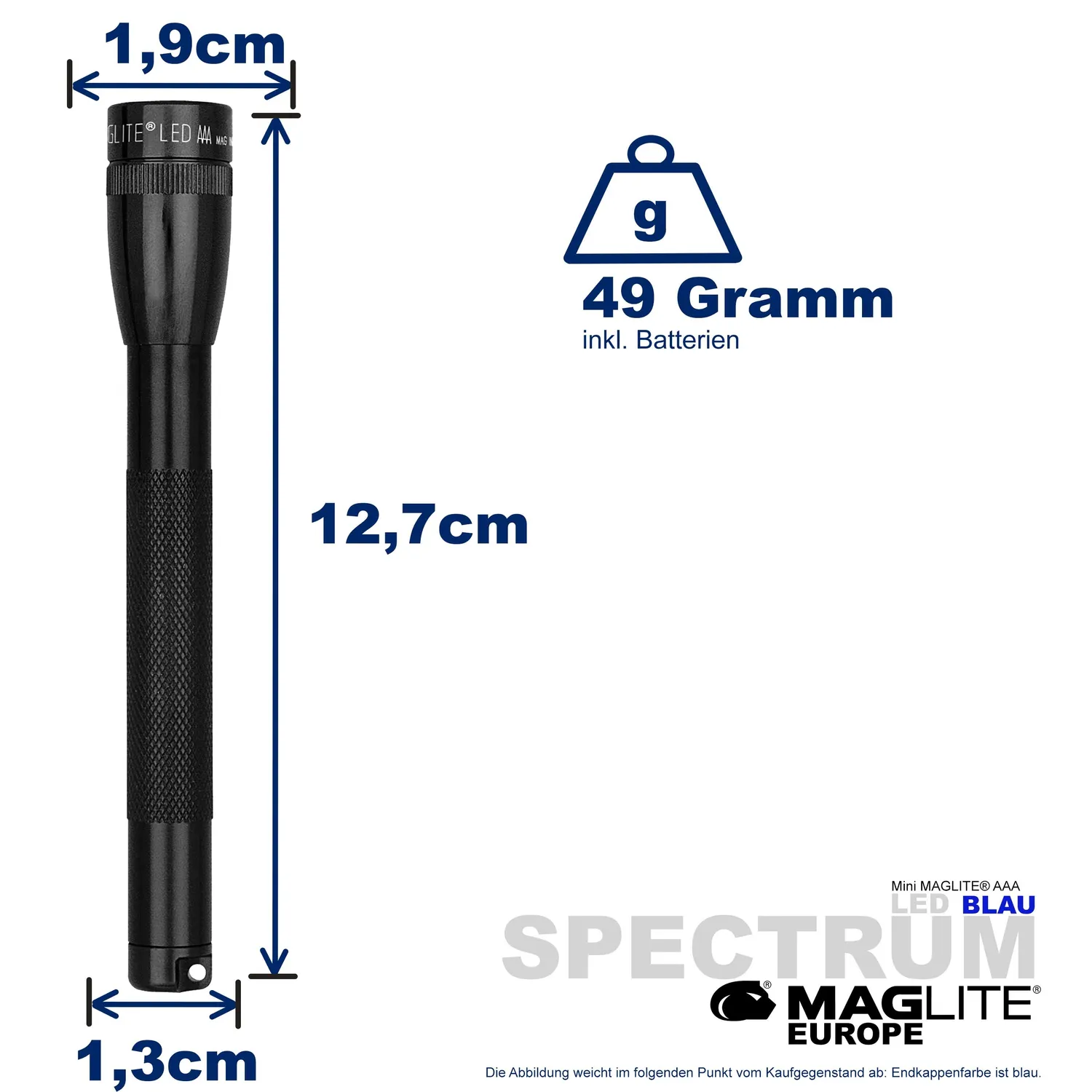 Maglite Spectrum Solitaire LED zaklamp blauw 14 lumen