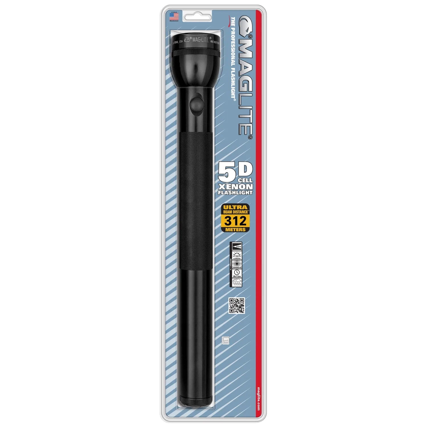 Mag-Lite Classic 5D gloeilamp zaklamp 151 lumen zwart