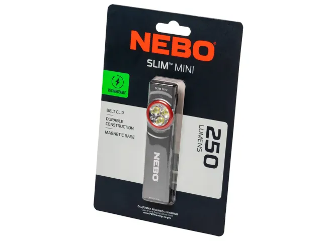 Nebo Slim Mini werklamp 250 lumen oplaadbaar USB-C