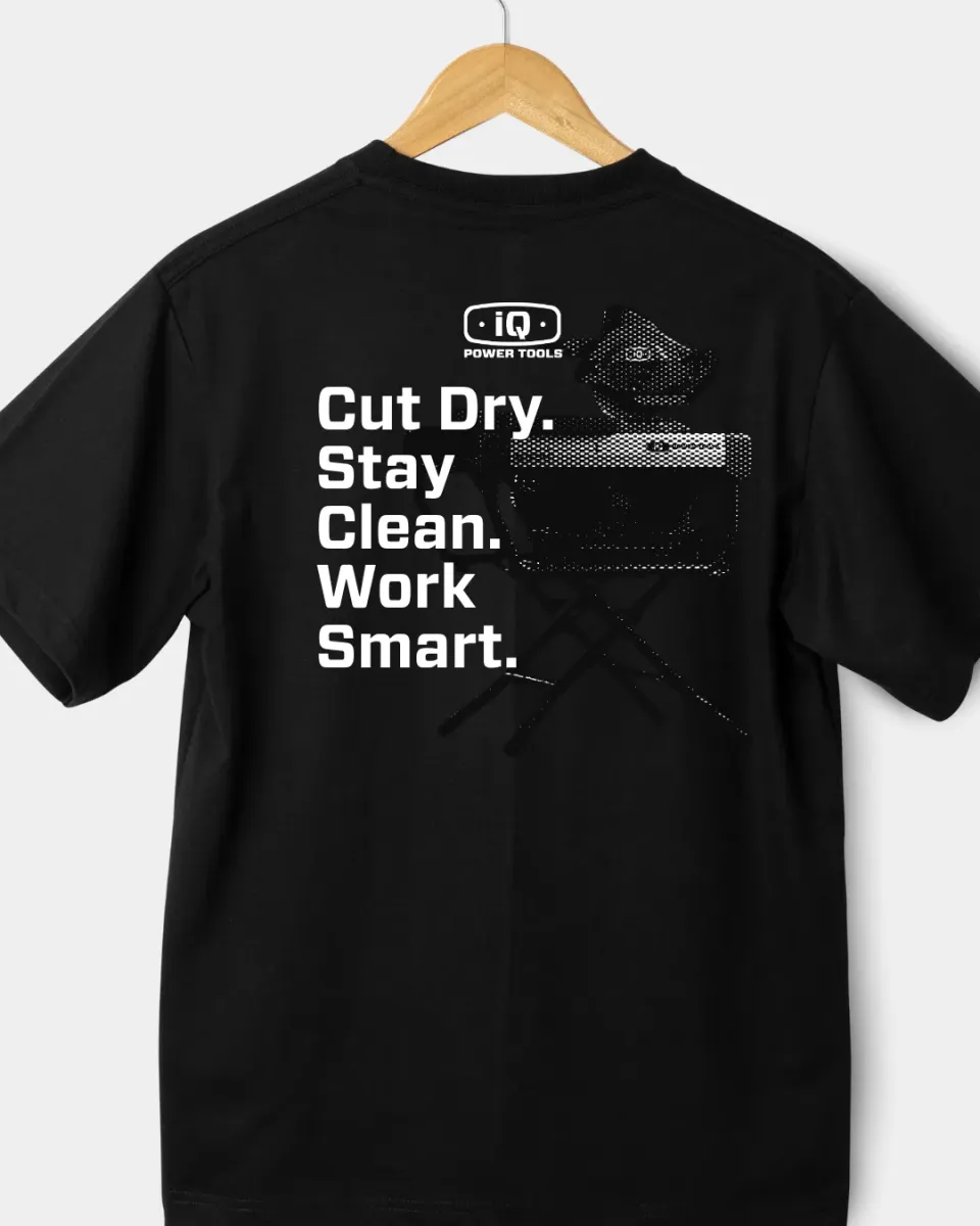 IQ Powertools Cut Dry T-shirt werkkleding katoenmix zwart