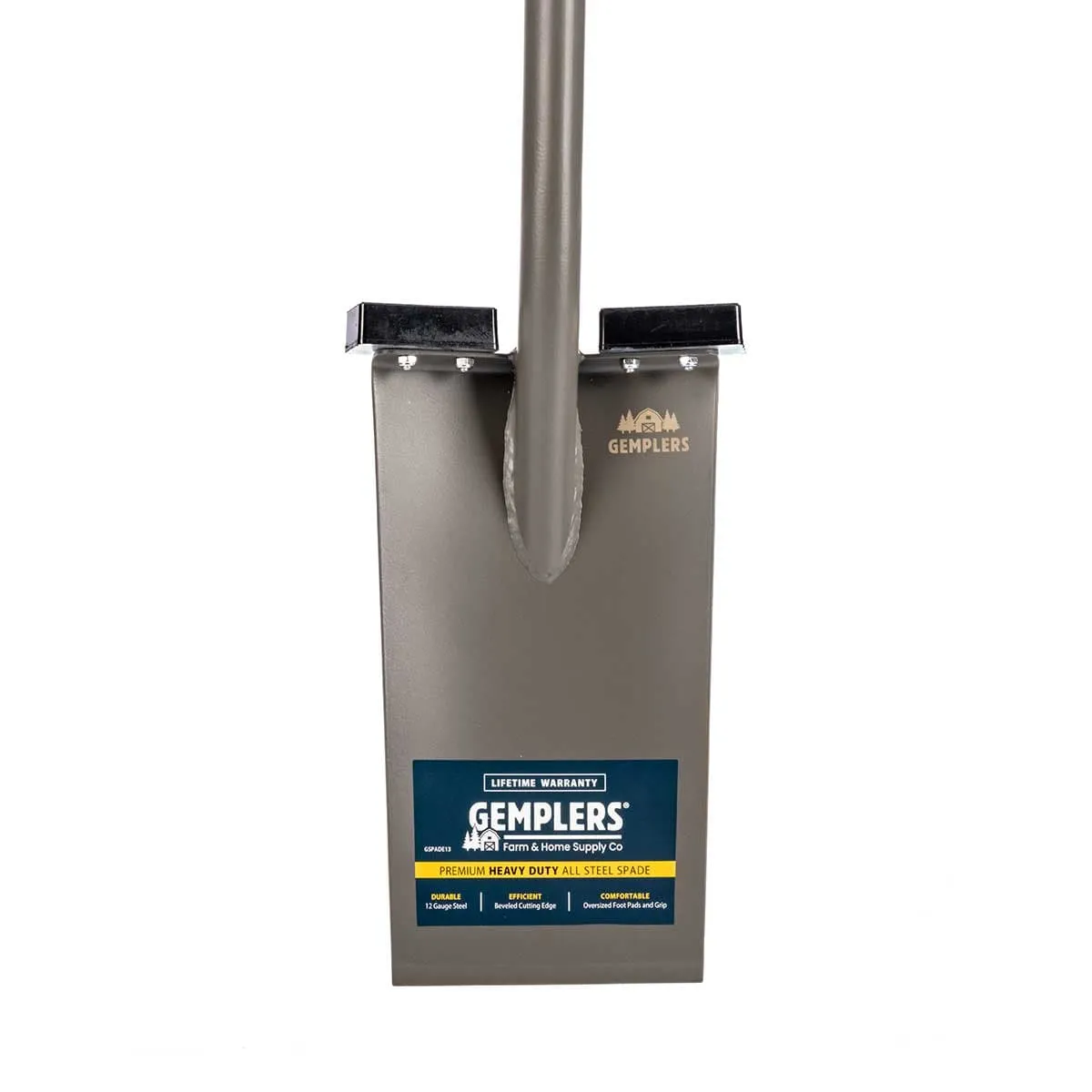 Gemplers stalen spade 13 inch met rubber greep roestvast
