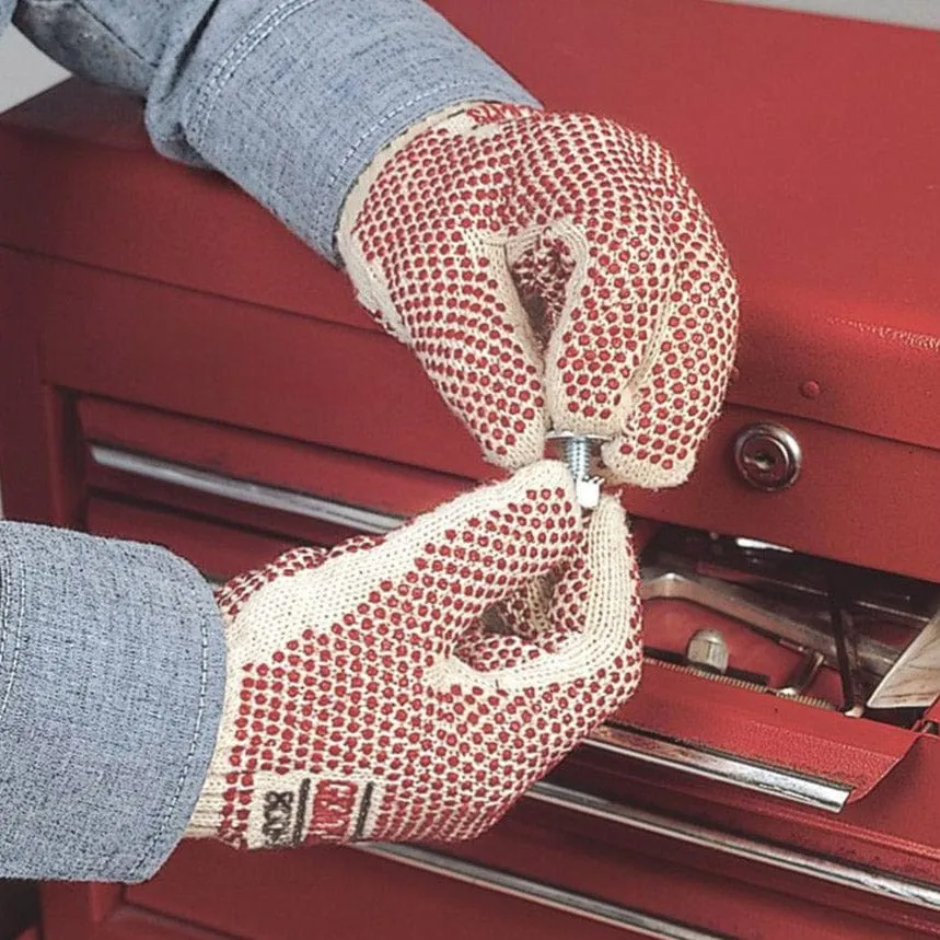 Gemplers Cotton Knit werkhandschoenen grip dots 12 paar