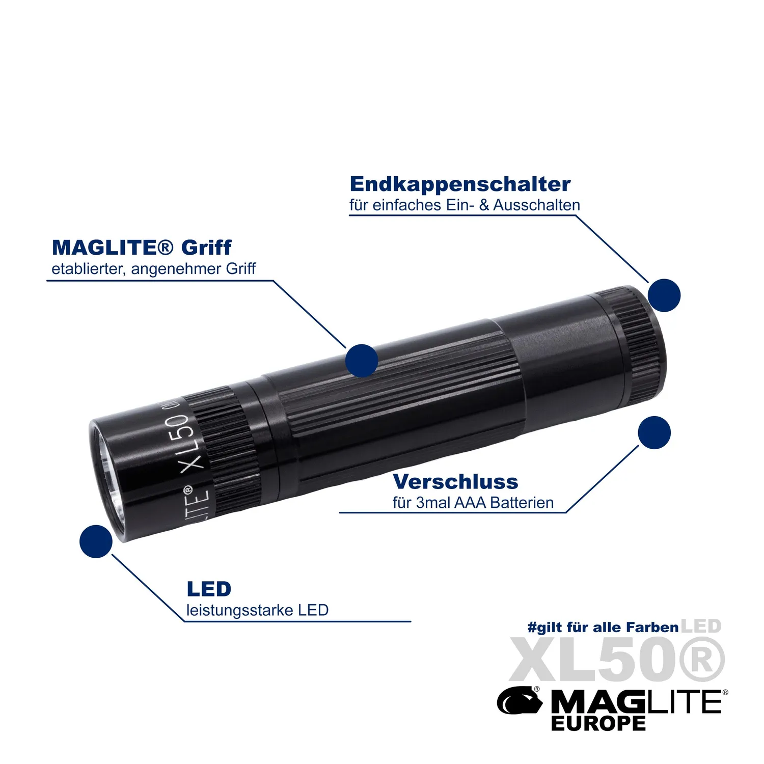 Mag-Lite XL50 LED zaklamp zwart 3x AAA 200 lm