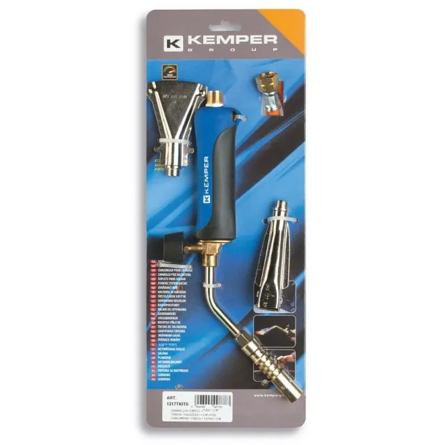 Kemper 1217TKITS soldeerbrander met slang en 3 mondstukken