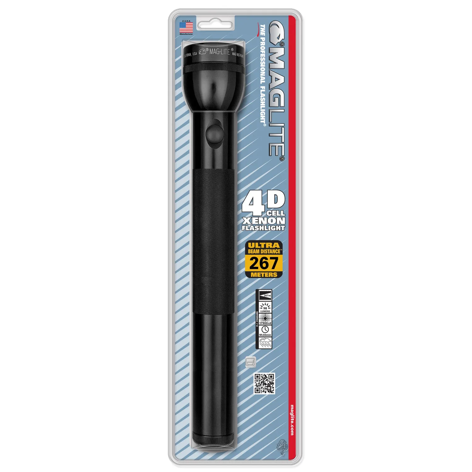 Maglite Classic 4D gloeilamp zaklamp 98 lumen zwart karton