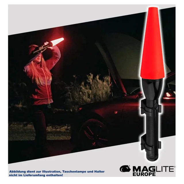 Mag-Lite D-cell signaalkegel rood verkeersopzetstuk kit