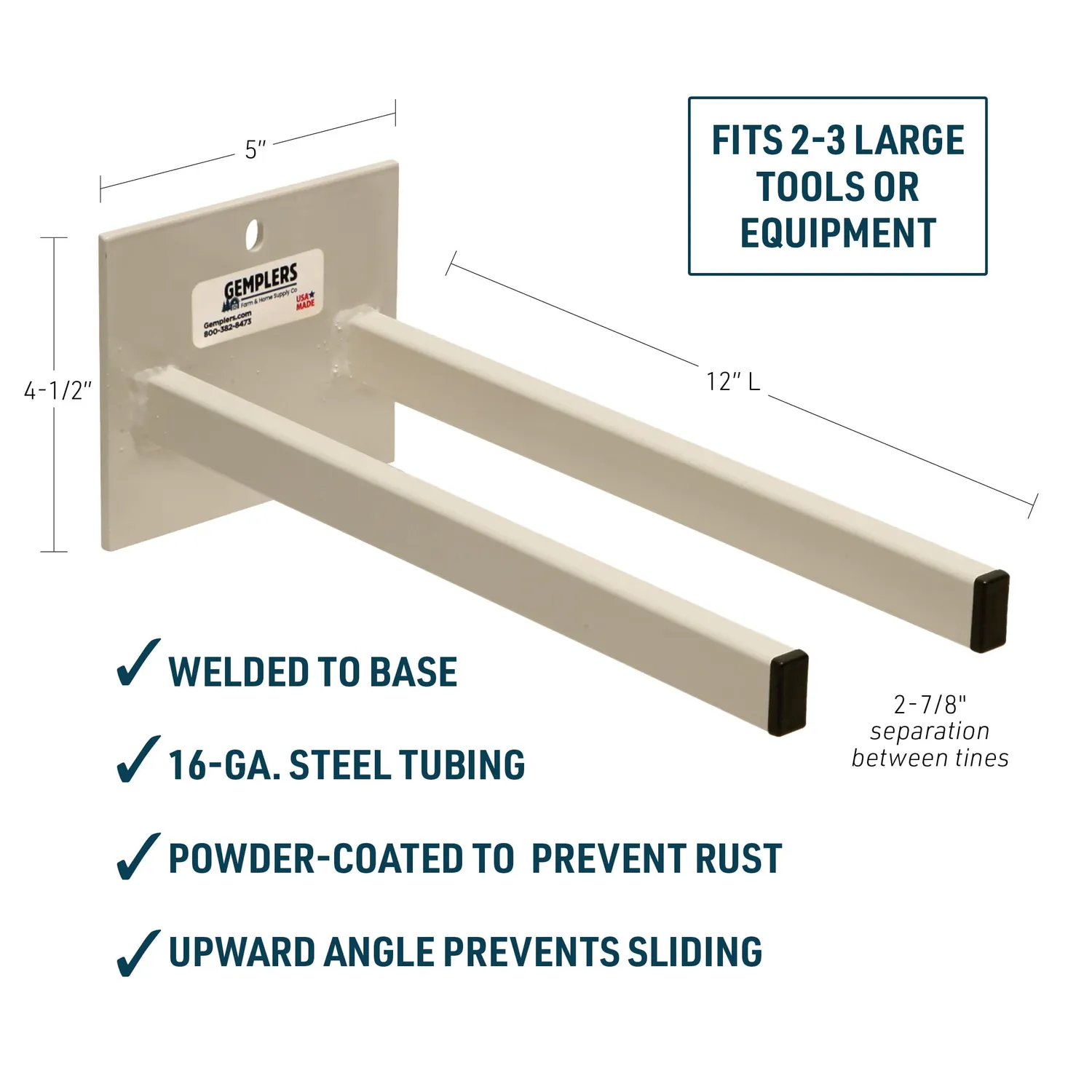 Gemplers Extra-Wide Double Prong gereedschapshaak dubbel