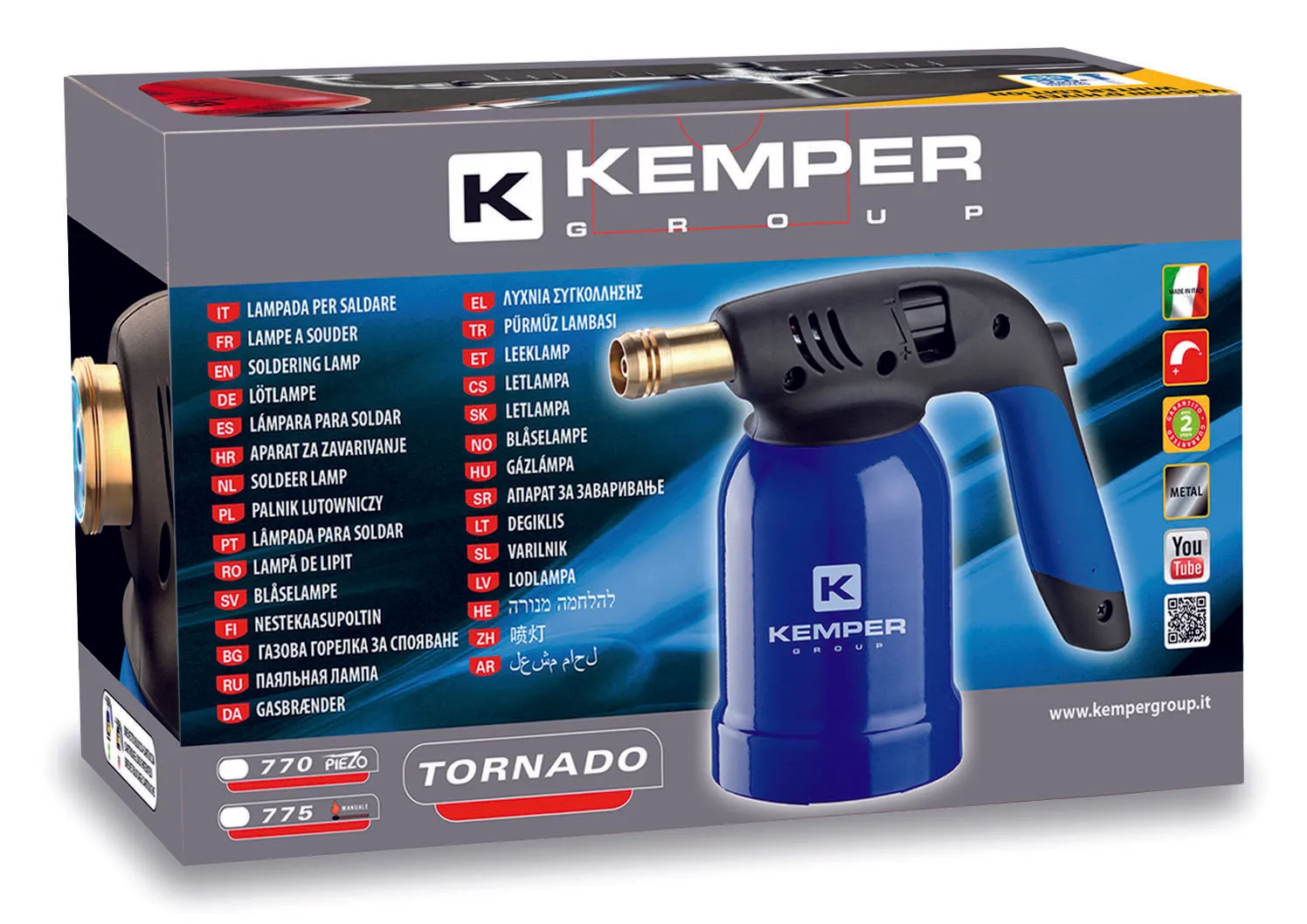 Kemper 770 Tornado soldeerlamp met piëzo en voet