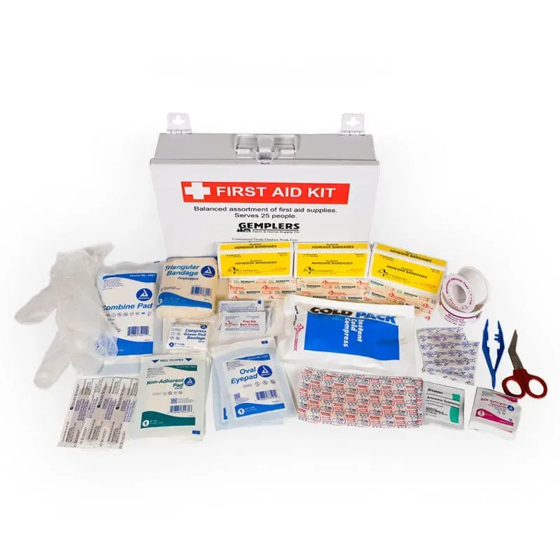 Gemplers EHBO-kit verbandkoffer metaal 25 personen