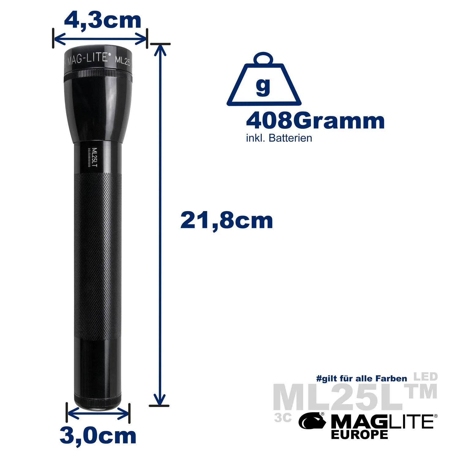 Maglite ML25LT LED zaklamp 3C zwart 173 lumen
