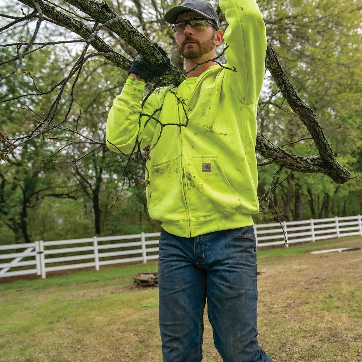Carhartt K122EV Enhanced Visibility hi-vis hoodie full-zip