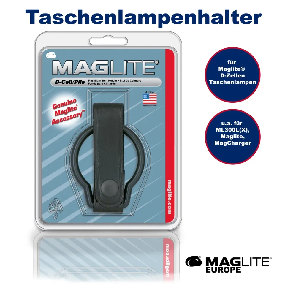 Mag-Lite D-cellen holster leer riemhouder zwart