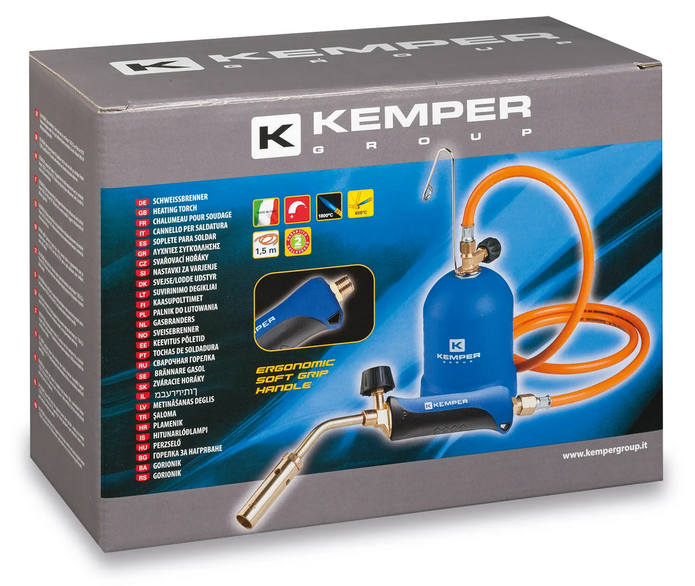 Kemper Group 1217C soldeerbrander voor gaspatroon krachtig