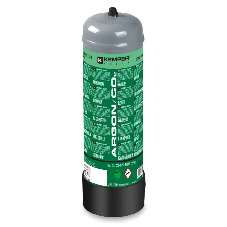 Kemper 5682 lasgas gasfles argon 86% CO2 110 bar