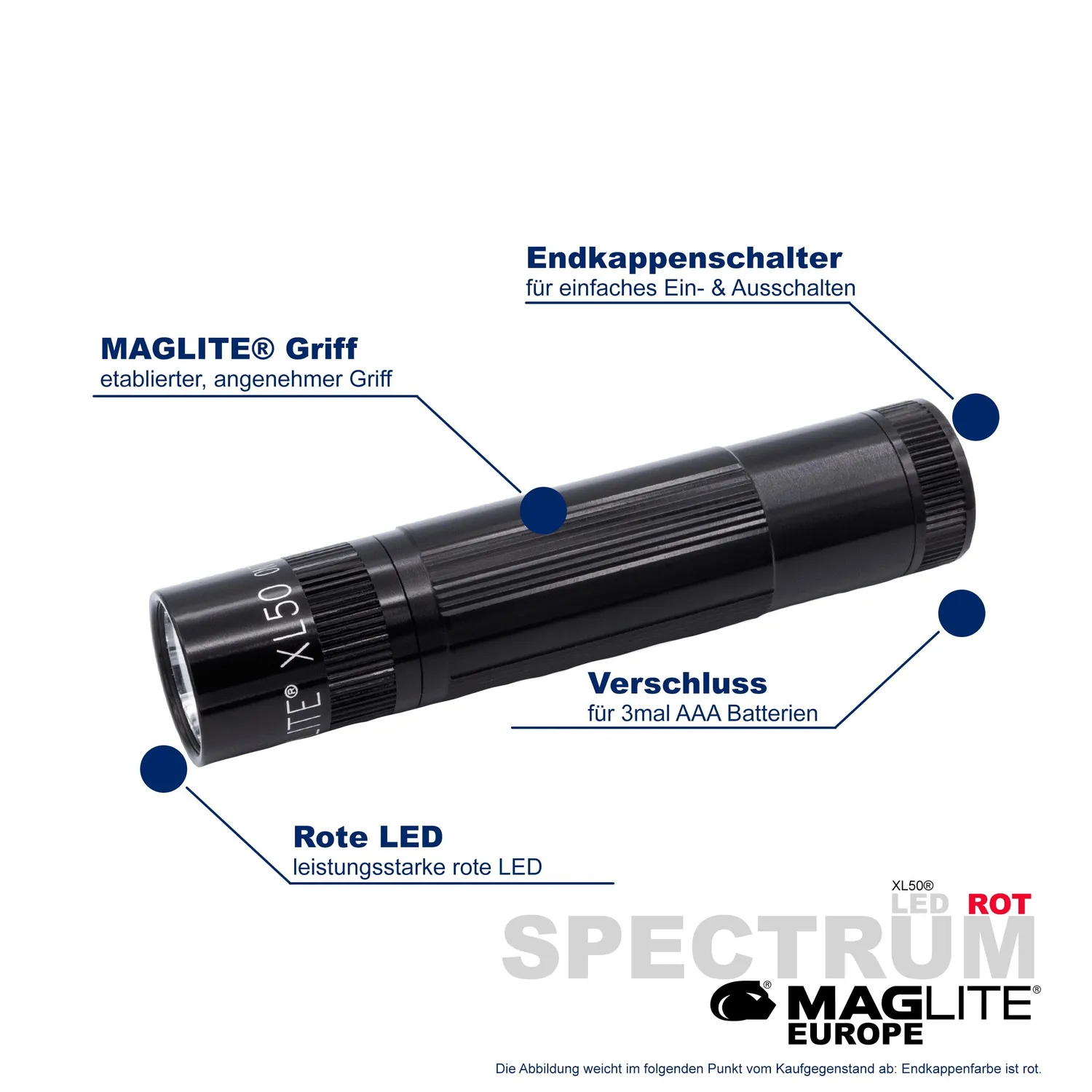 Mag-Lite Spectrum Solitaire zaklamp rood 1x AAA 33 lumen
