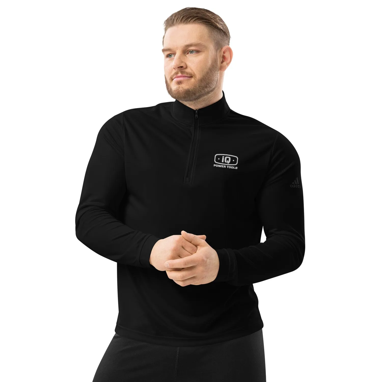 IQ Powertools Quarter Zip trui met kraag zwart polyester
