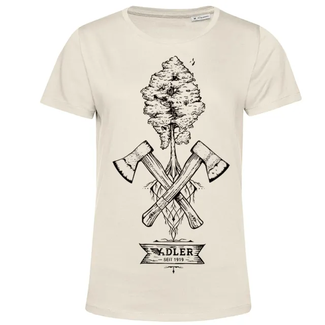 Adler T-shirt Hatchets katoen off-white unisex