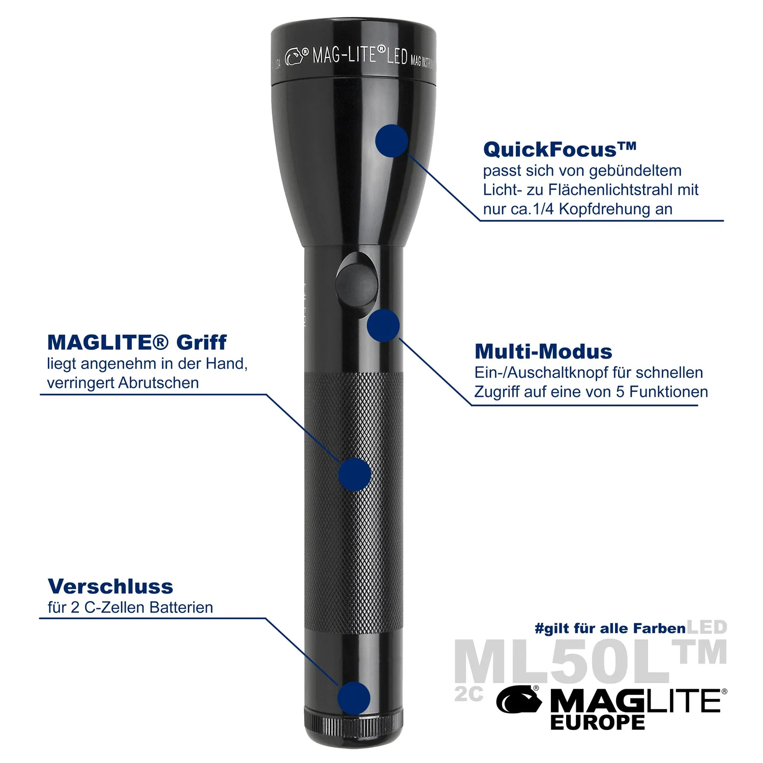Mag-Lite ML50L 2C LED-zaklamp zwart 466 lumen