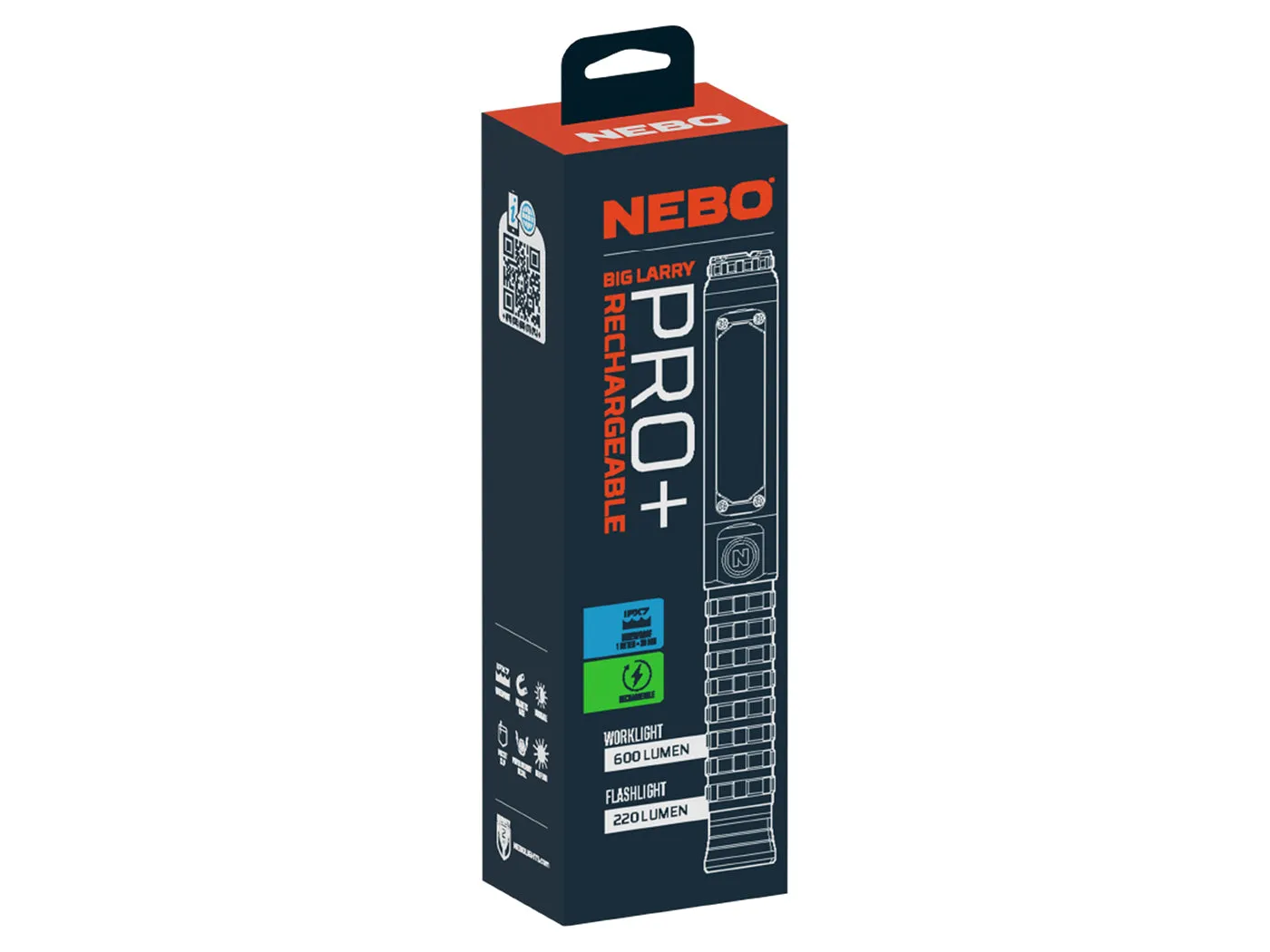 Nebo Big Larry Pro+ werklamp oplaadbaar 600 lumen