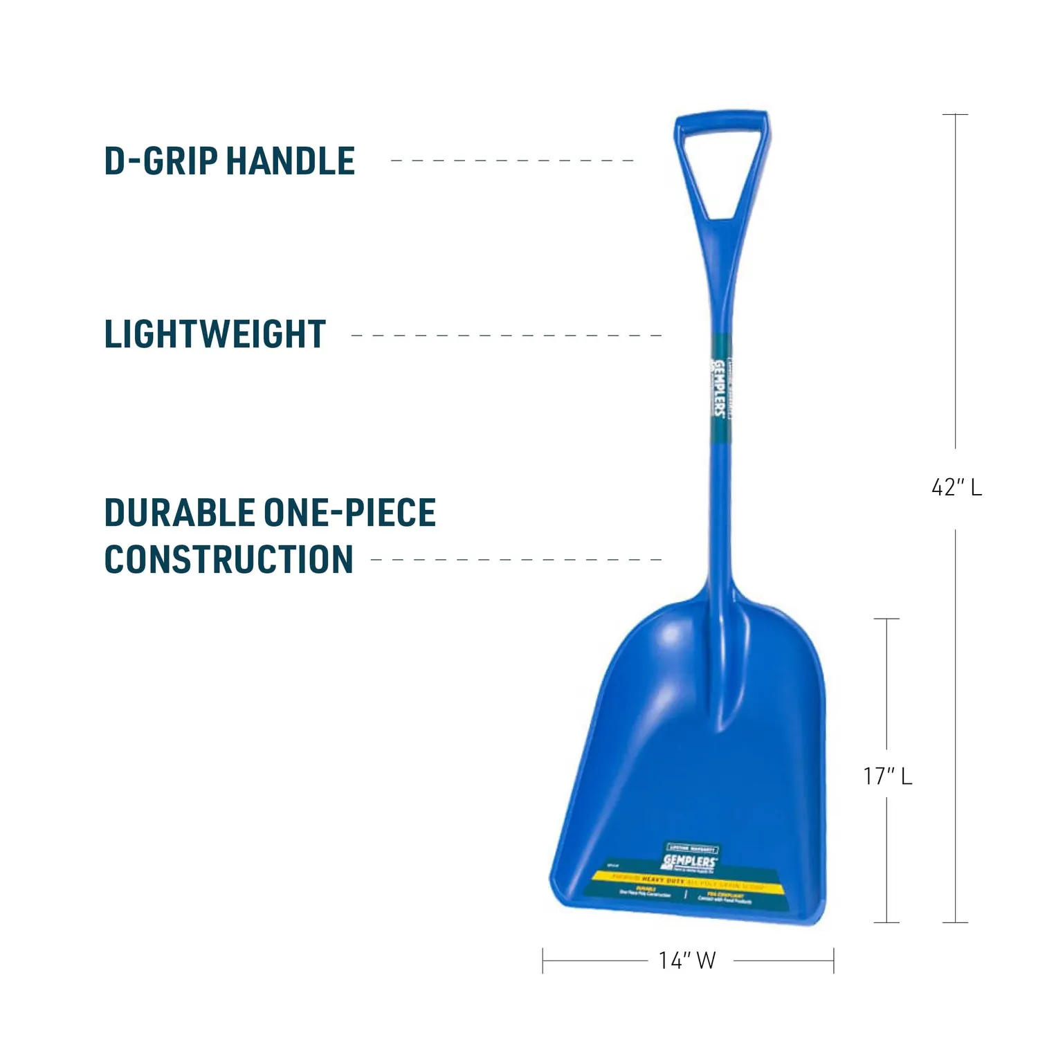 Gemplers Poly Scoop schep D-greep voedselveilig
