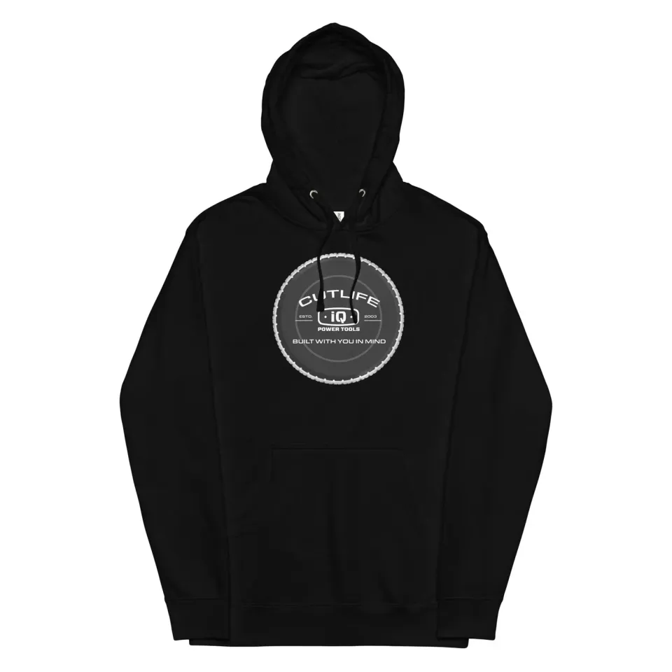 IQ Powertools Cutlife hoodie unisex katoen zwart