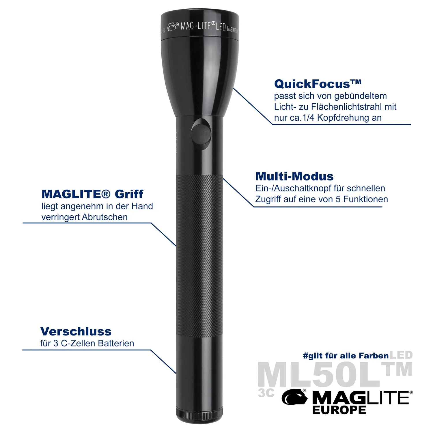 Mag-Lite ML50L 3C LED-zaklamp zwart 705 lumen