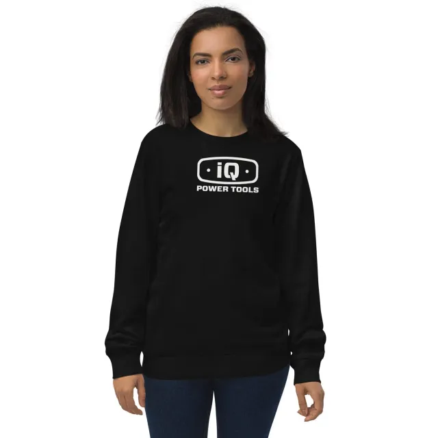 IQ Power Tools sweatshirt unisex organic katoen zwart