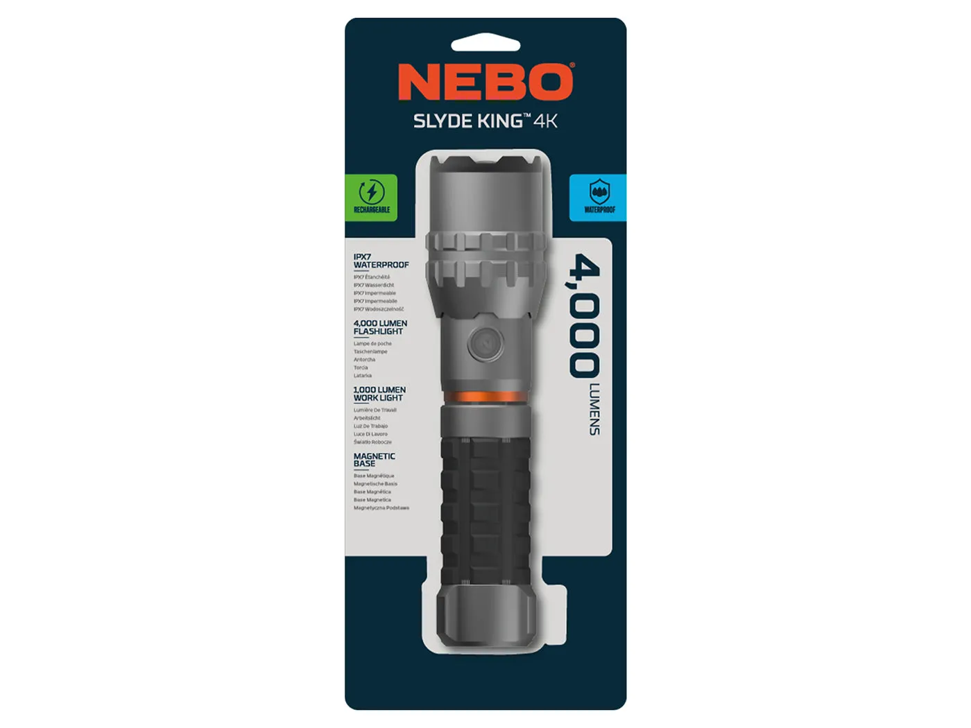 Nebo Slyde King 4K zaklamp oplaadbaar 4000 lumen