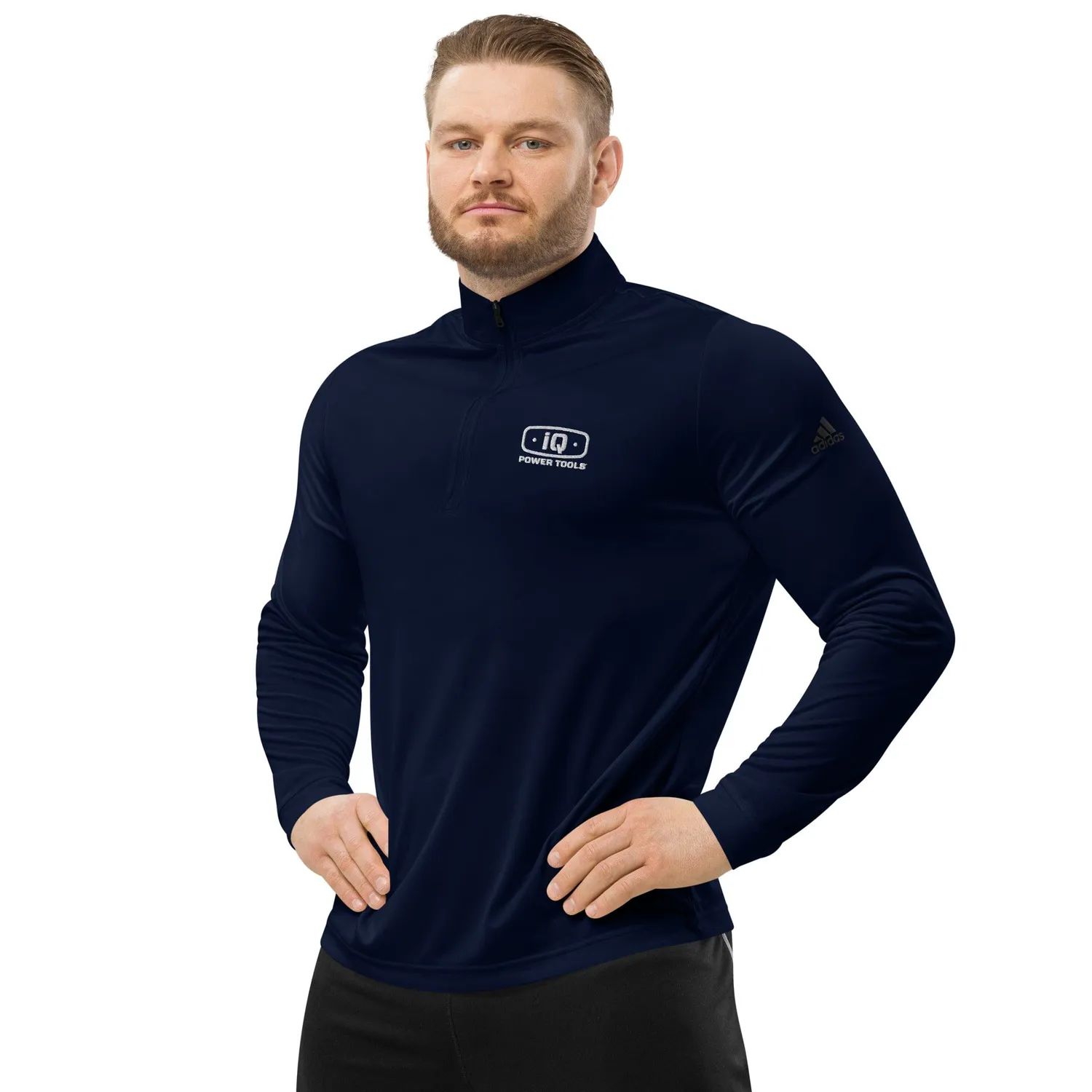 IQ Powertools Quarter Zip trui met kraag zwart polyester