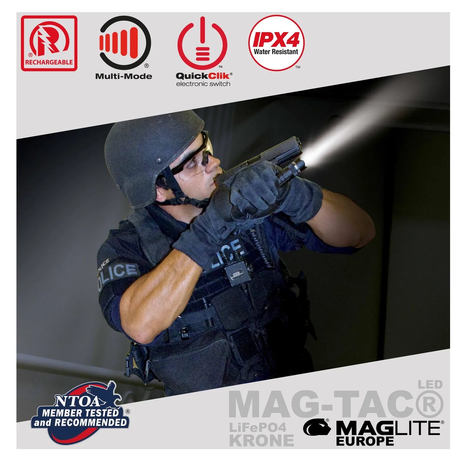 Mag-Lite Mag-Tac oplaadbare zaklamp kroonrand 740 lumen