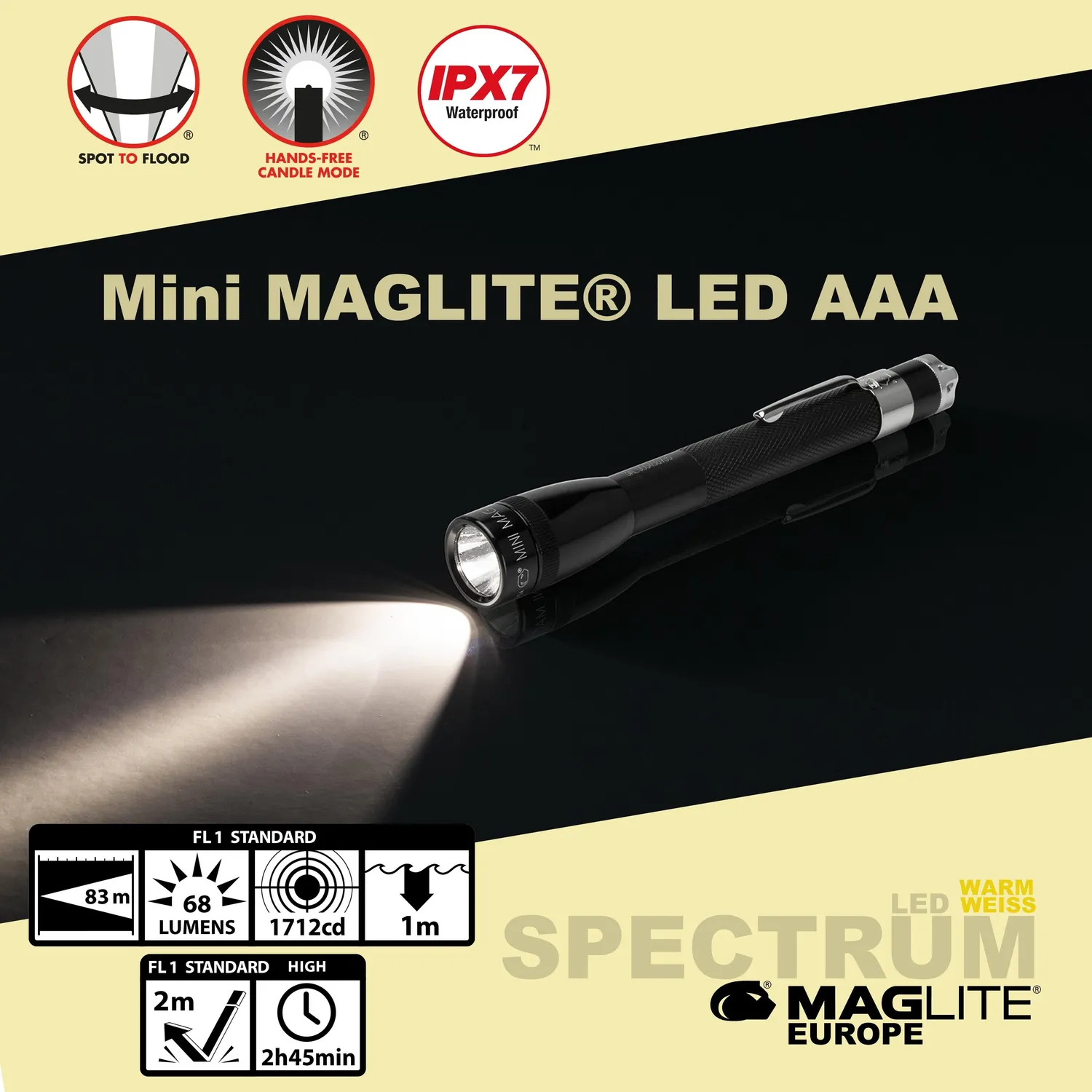 Mag-Lite Spectrum Solitaire warmwit zaklampje 1x AAA