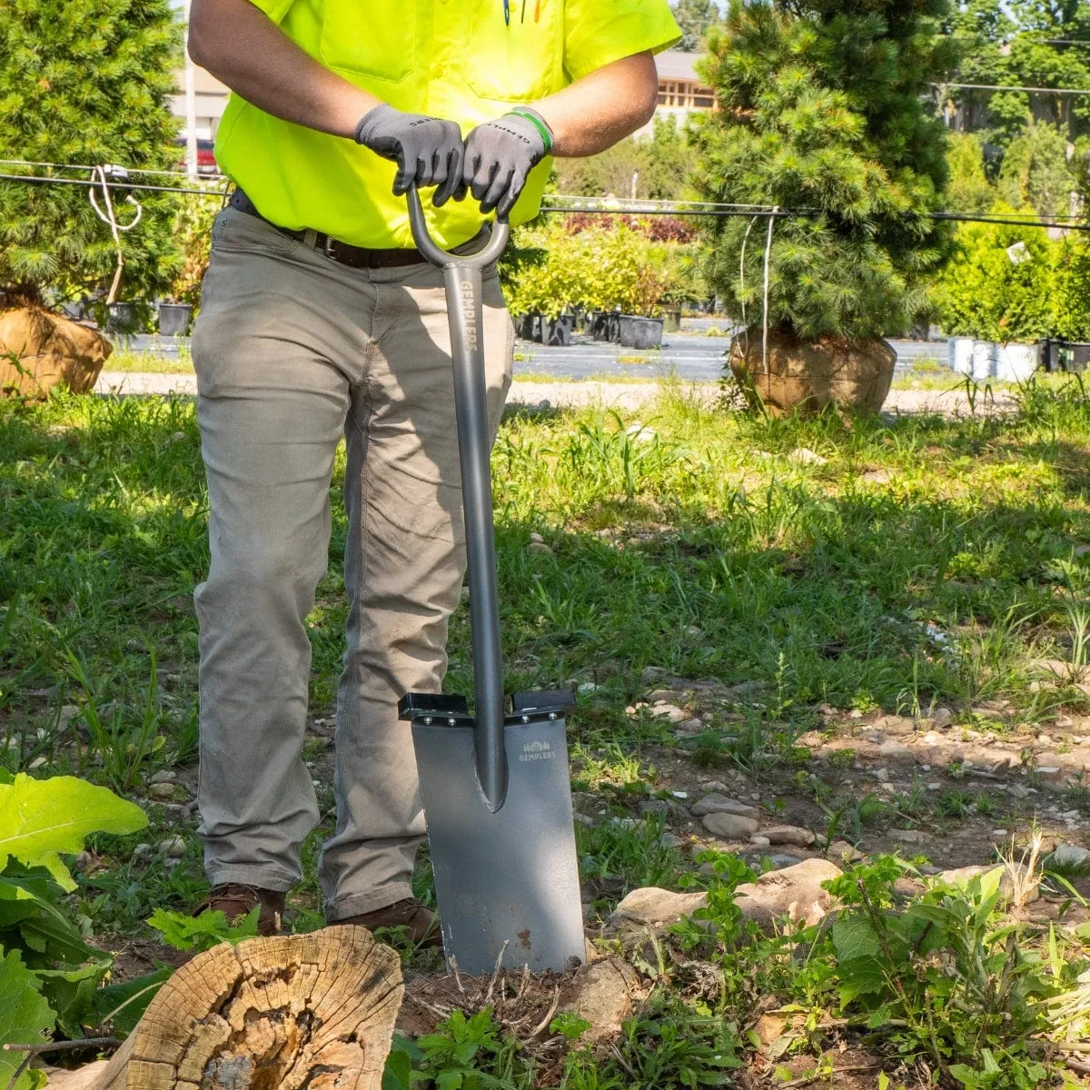 Gemplers stalen spade 13 inch met rubber greep roestvast