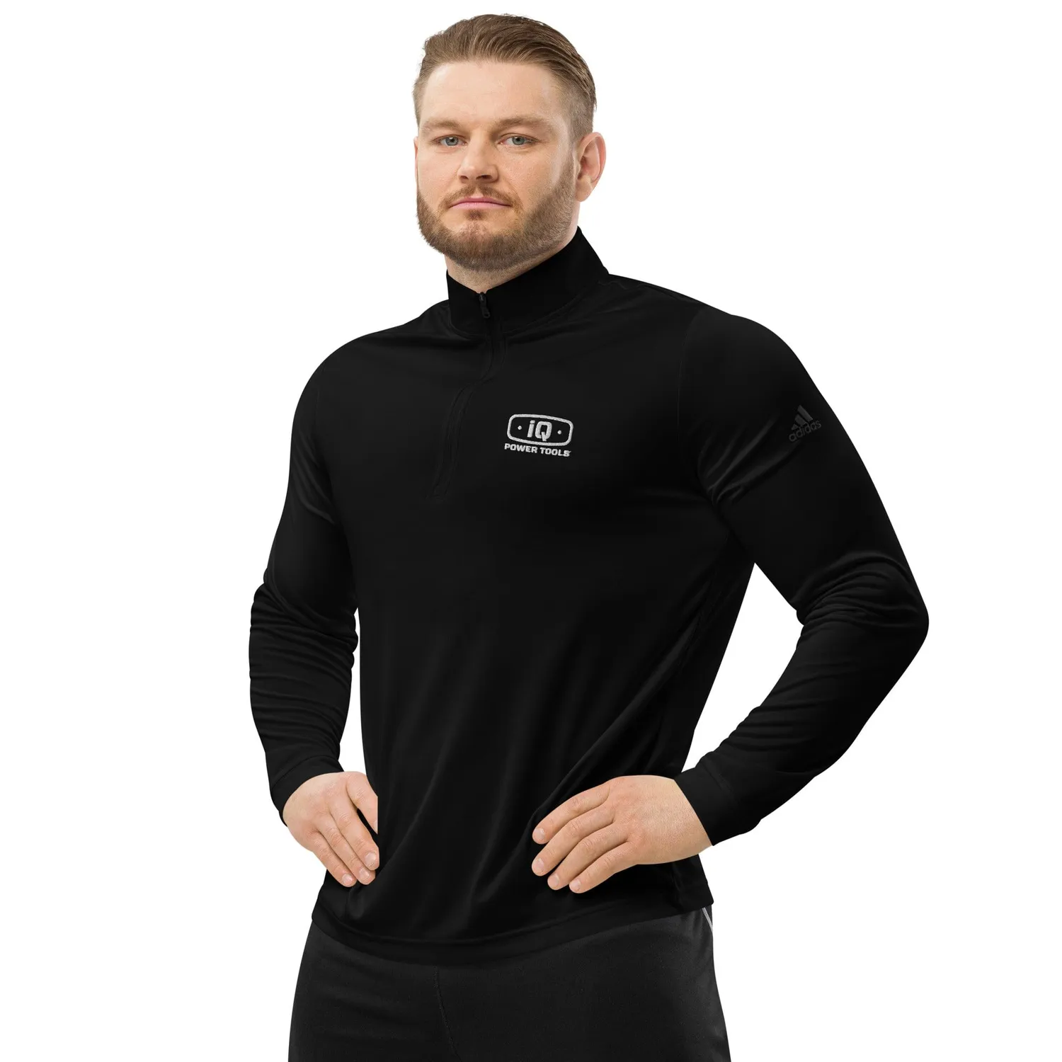IQ Powertools Quarter Zip trui met kraag zwart polyester