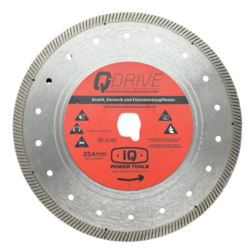 IQ Powertools Q-Drive Plus-Tile diamantzaagblad 254mm droog 1,5mm