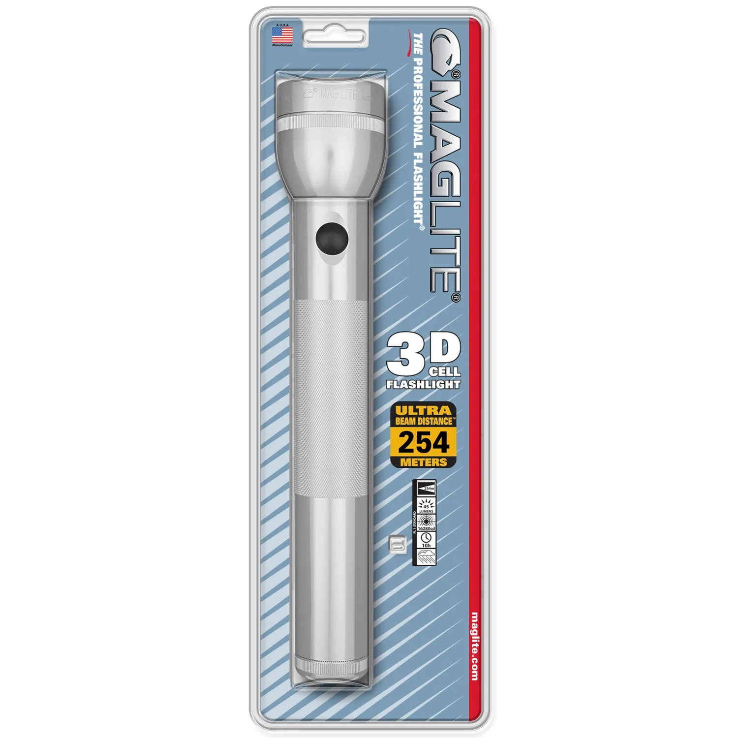Mag-Lite Classic 3-Cell D zaklamp zwart gloeilamp