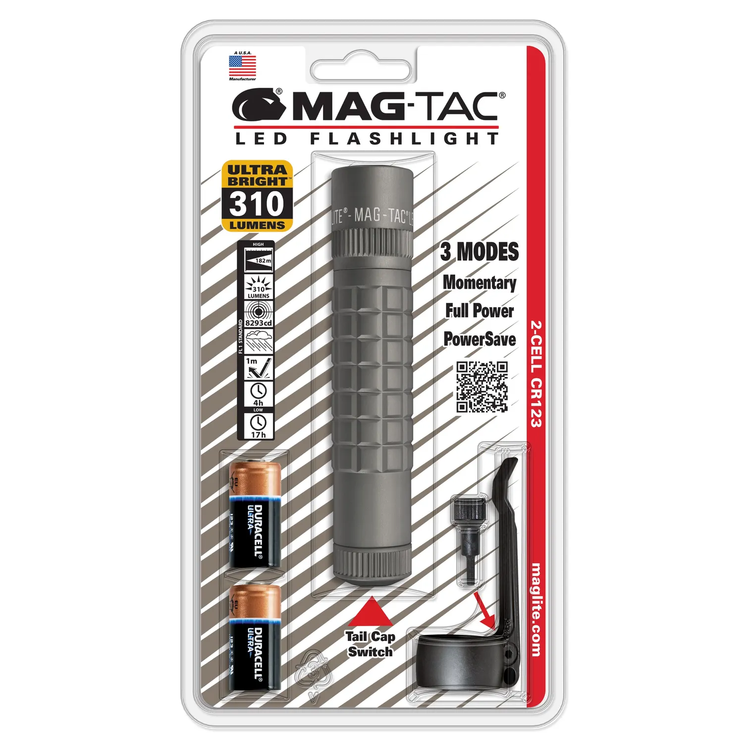 Maglite MAG-TAC CR123 LED zaklamp kroon zwart 310lm