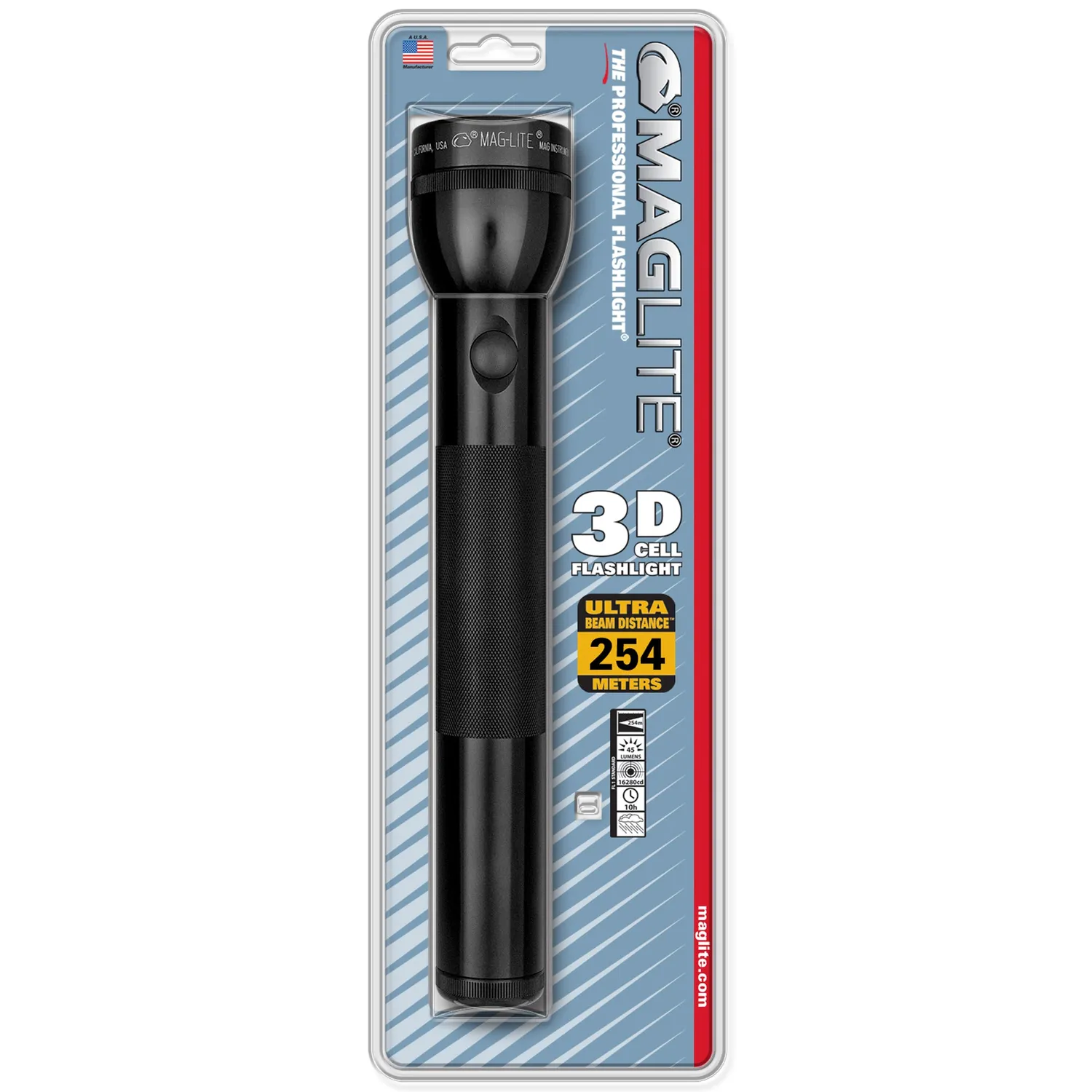 Mag-Lite Classic 3-Cell D zaklamp zwart gloeilamp