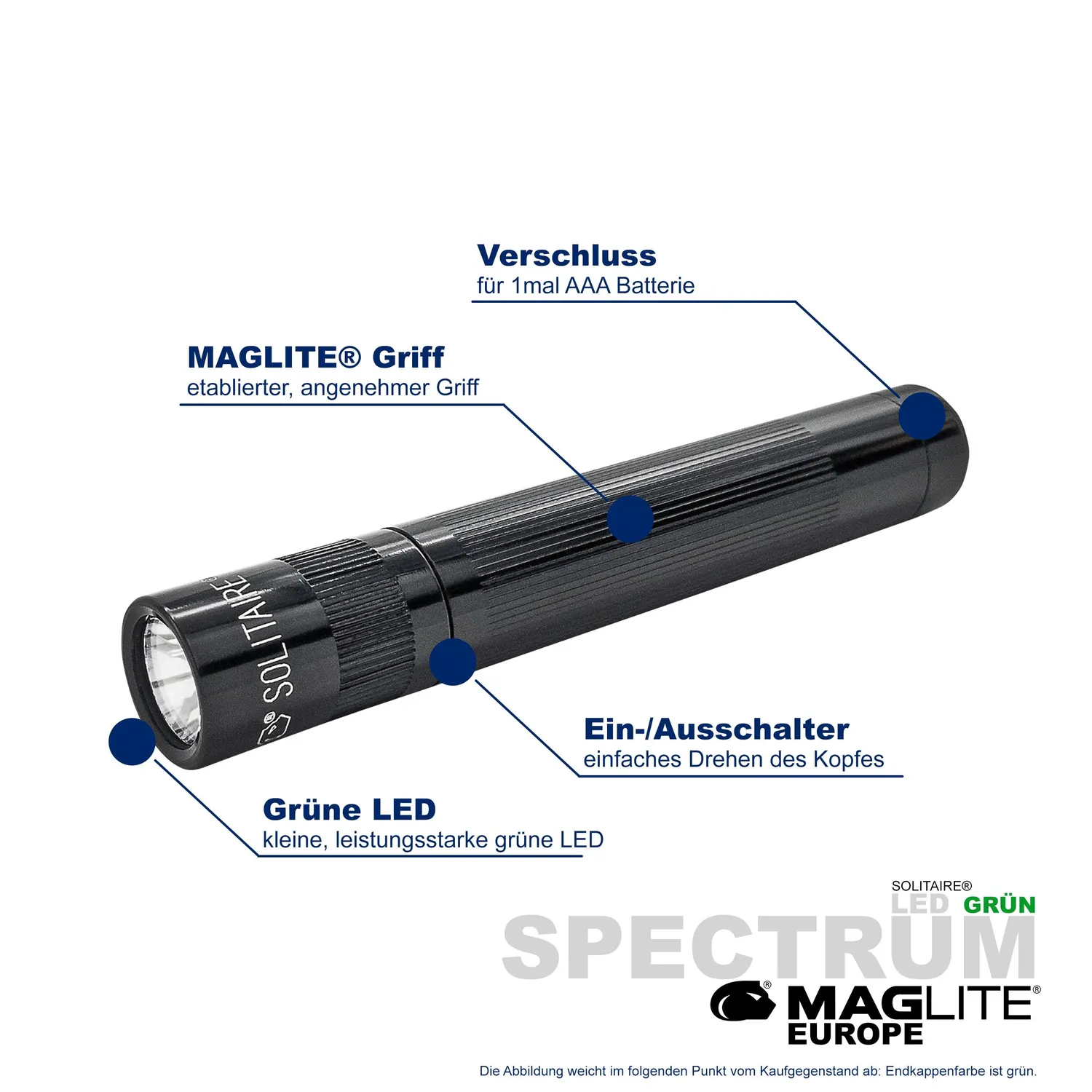 Mag-Lite Spectrum Solitaire zaklamp groen 1x AAA 30 lumen