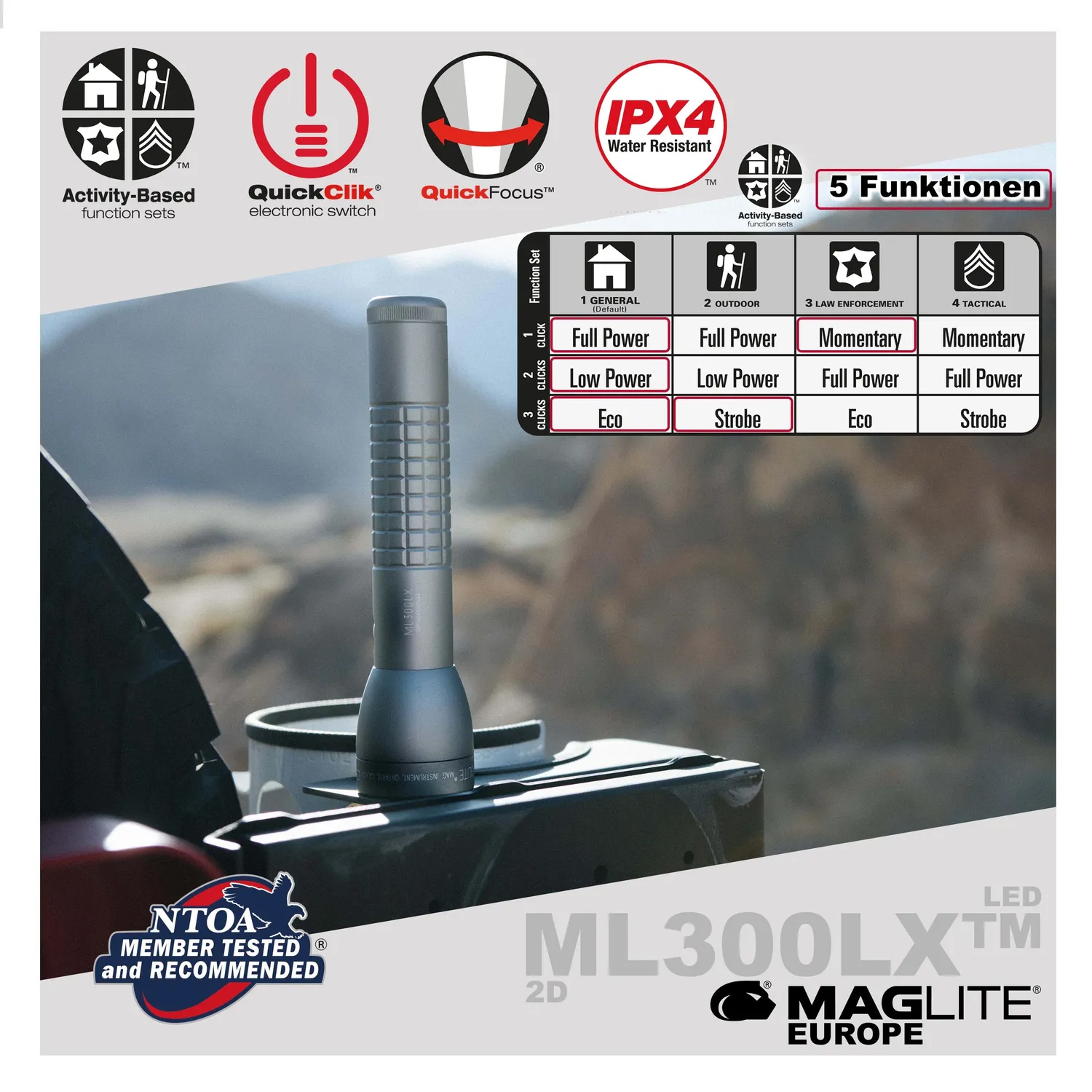 Mag-Lite ML300LX 2D LED-zaklamp zwart 524 lumen