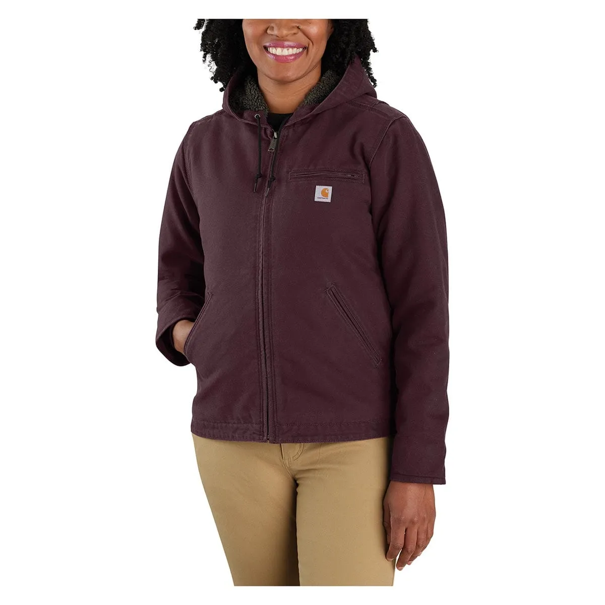 Carhartt 0J141 Washed Duck damesjas zwart M sherpa