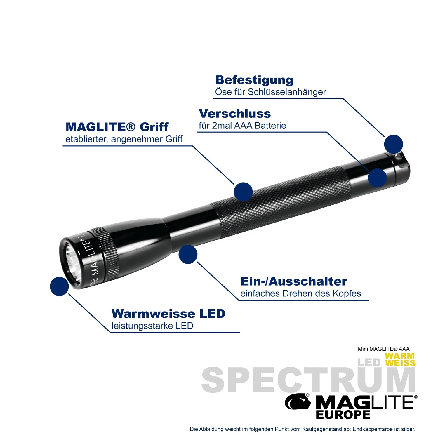 Mag-Lite Spectrum Solitaire warmwit zaklampje 1x AAA