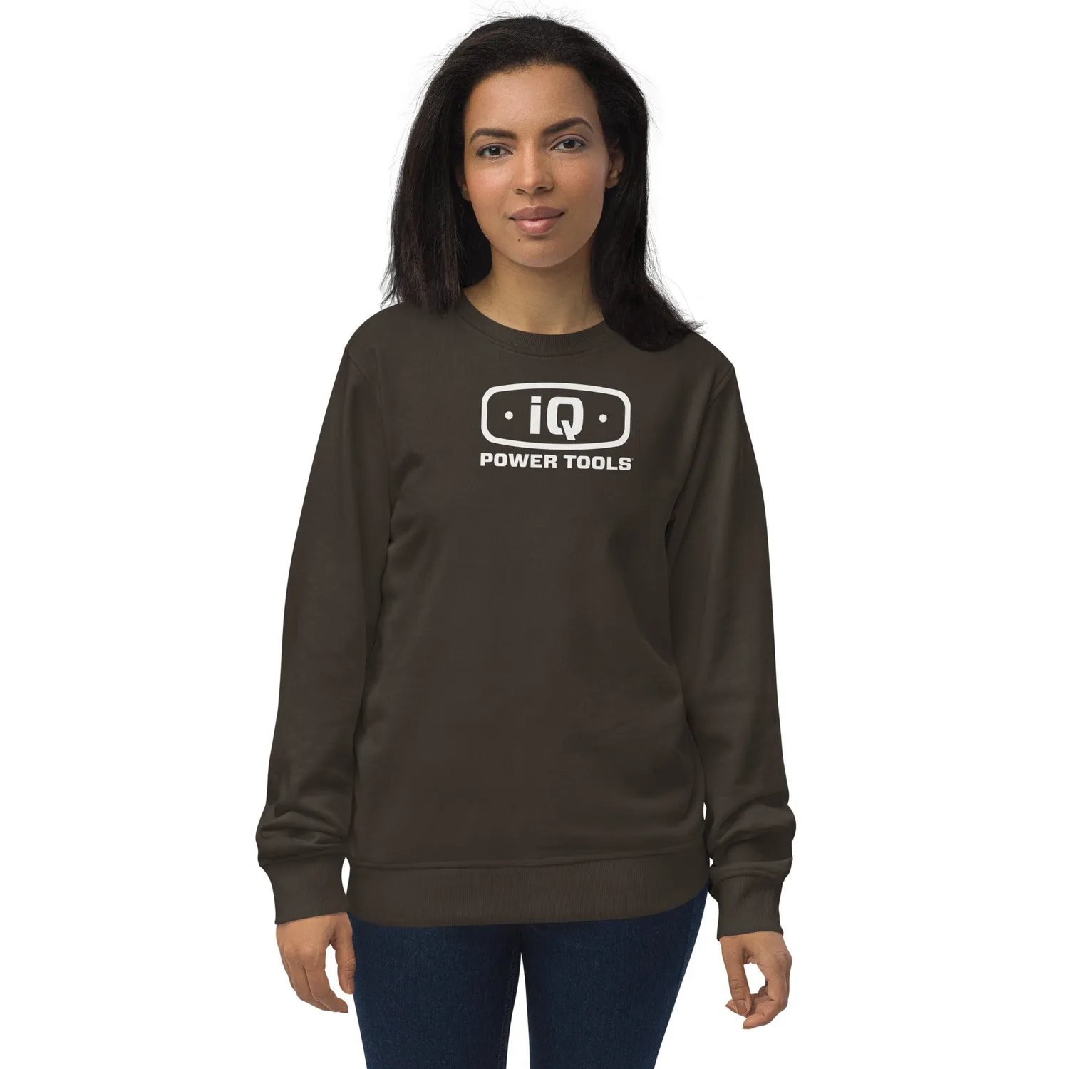 IQ Power Tools sweatshirt unisex organic katoen zwart