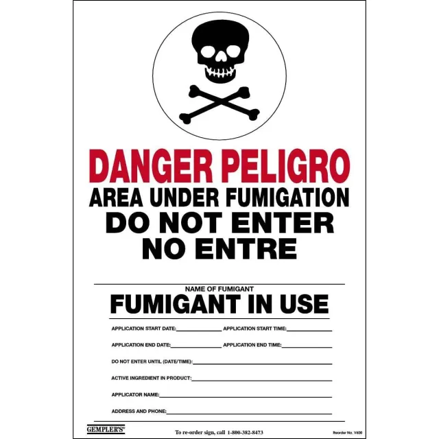 Gemplers Fumigation waarschuwingsbord tweetalig EPA