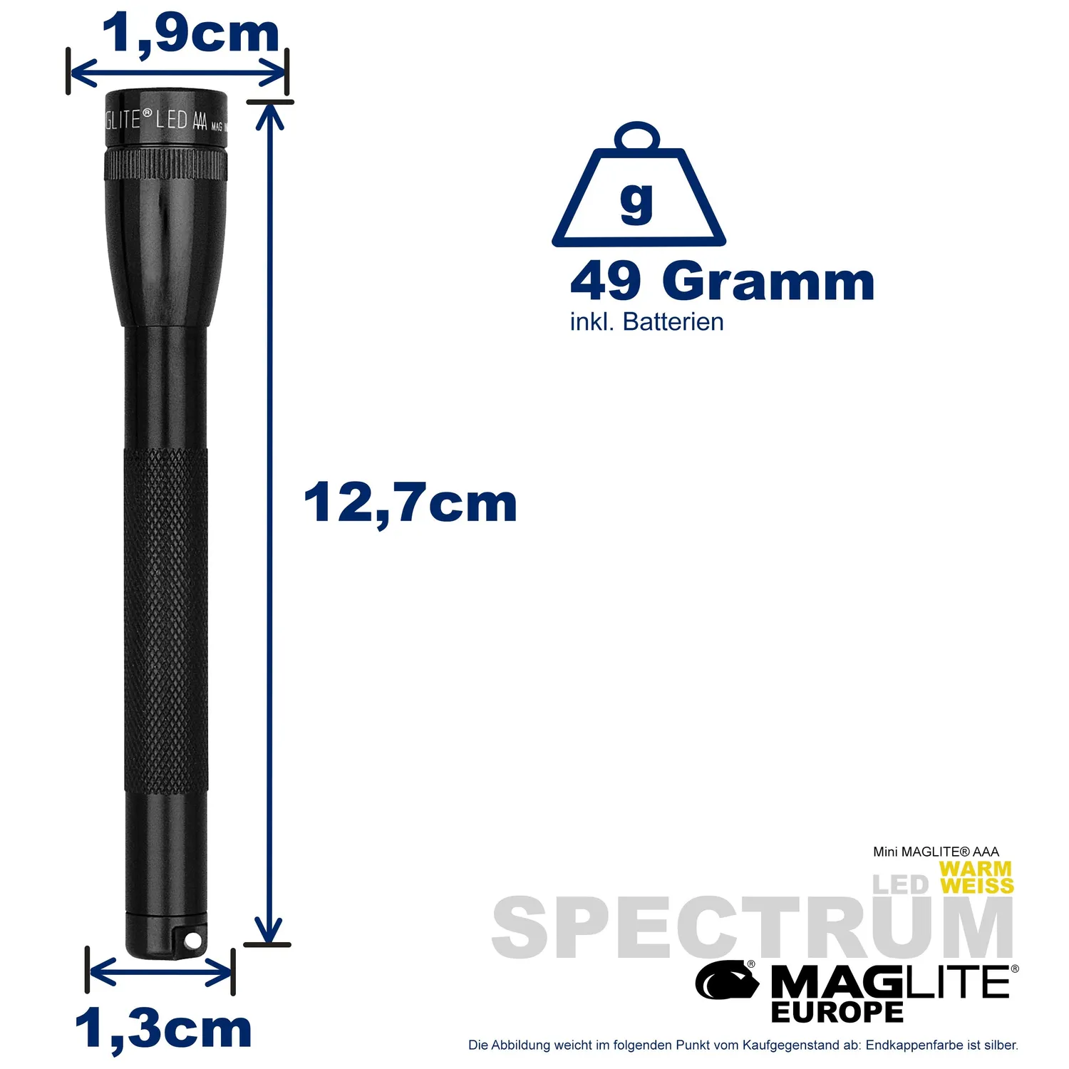 Mag-Lite Spectrum Solitaire warmwit zaklampje 1x AAA