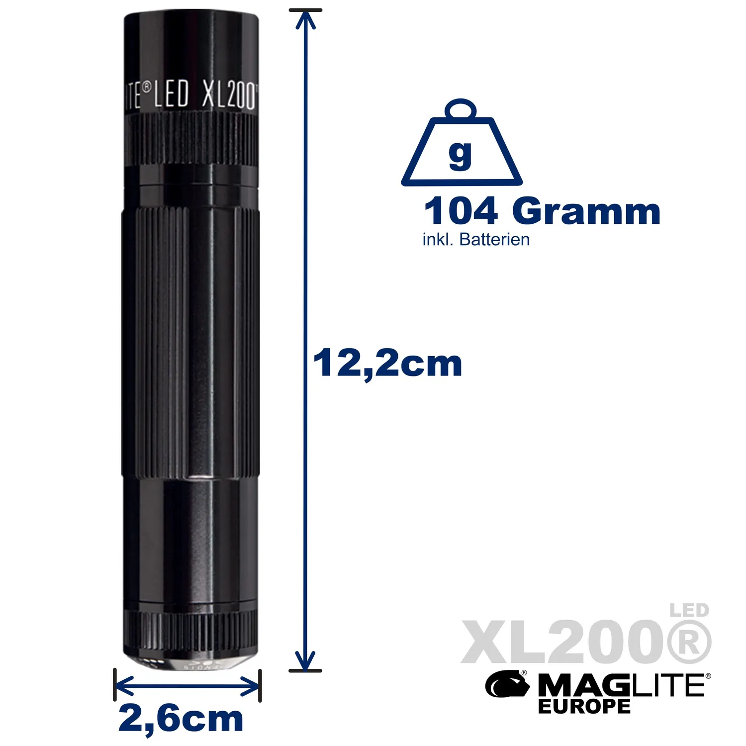 Maglite XL200 LED tactische zaklamp set zwart 264 lumen