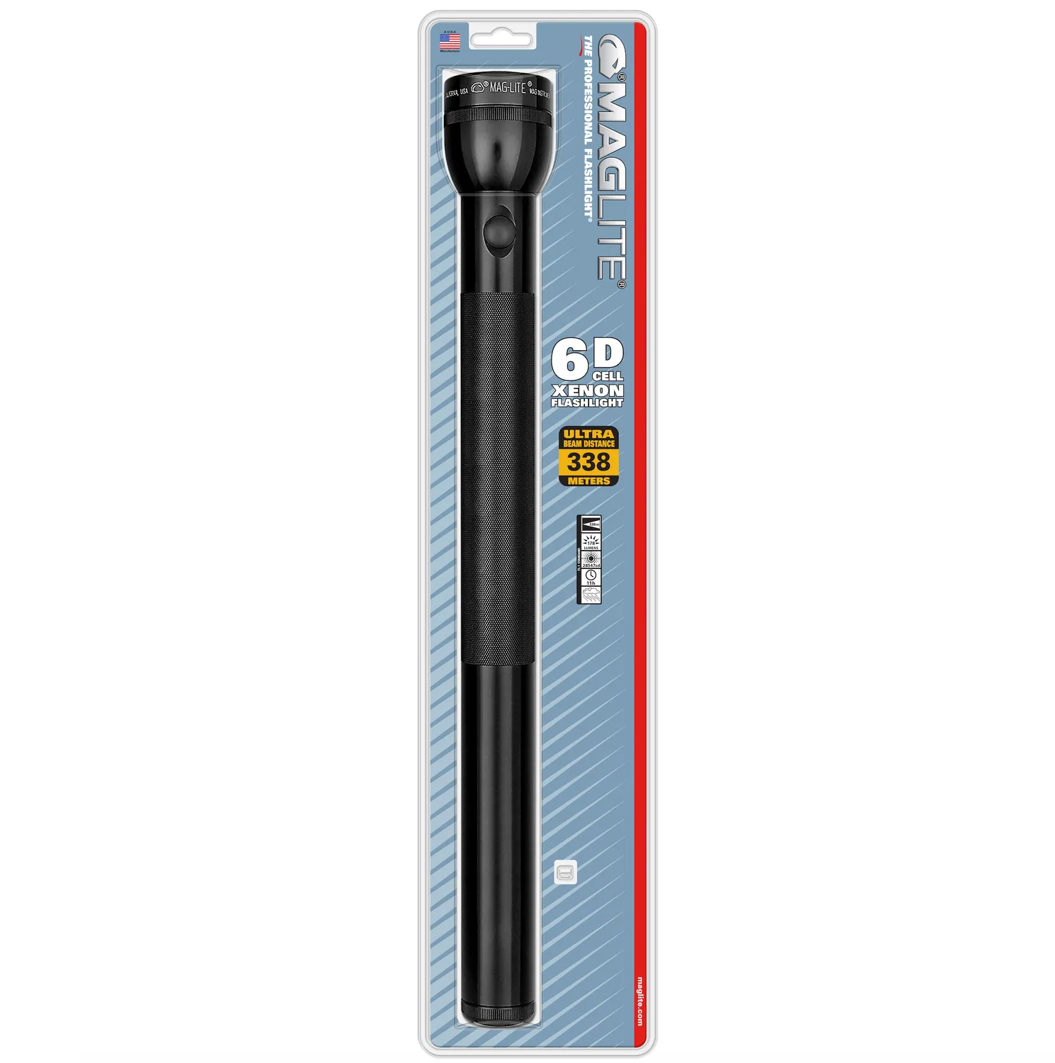 Mag-Lite Classic 6-Cell D zaklamp zwart gloeilamp