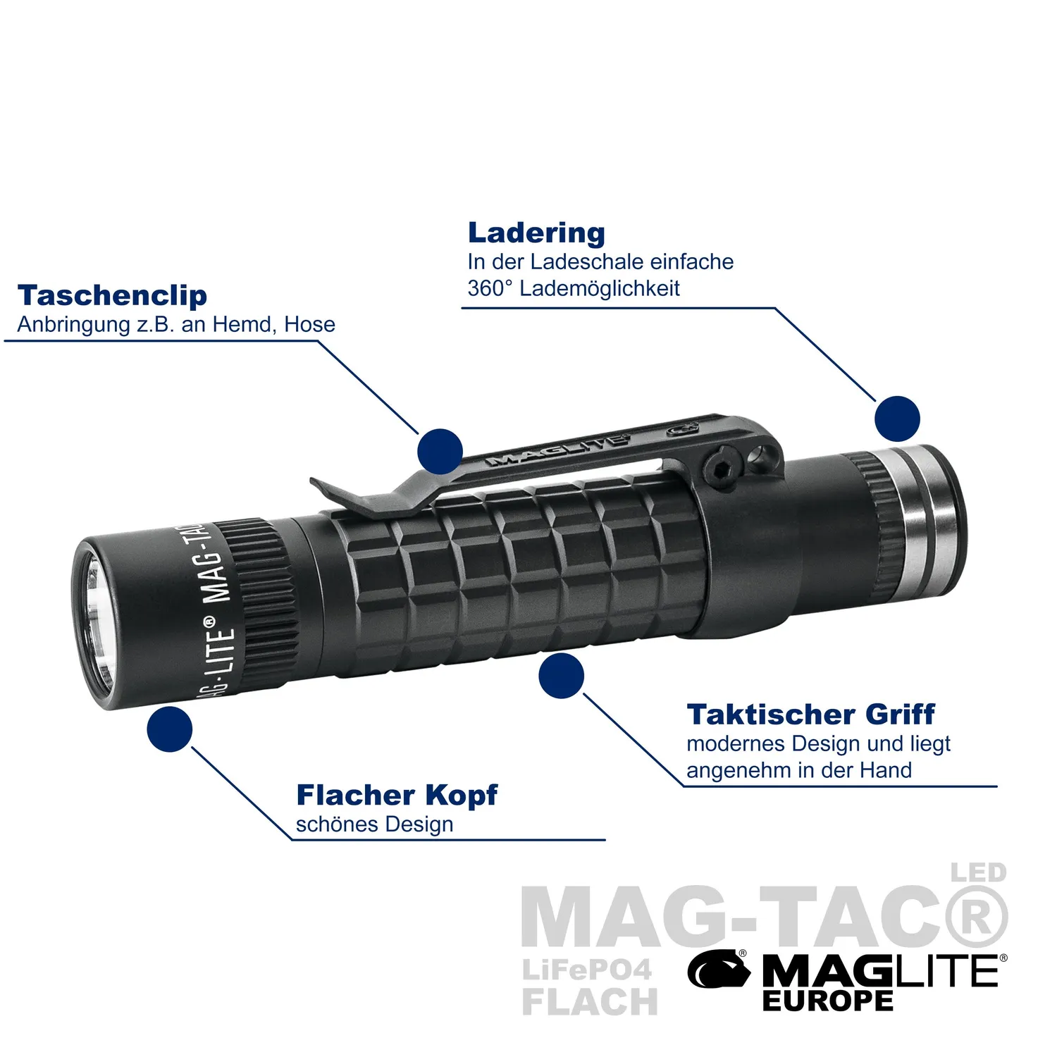 Mag-Lite Mag-Tac LED-zaklamp oplaadbaar 740 lumen