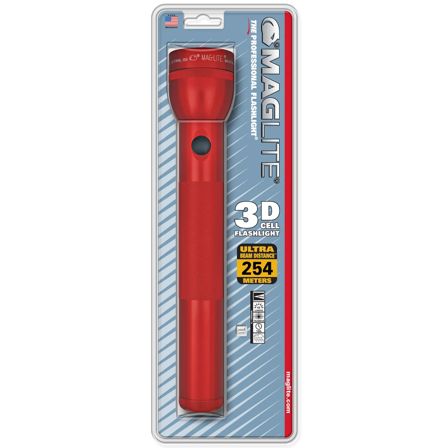 Mag-Lite Classic 3-Cell D zaklamp zwart gloeilamp