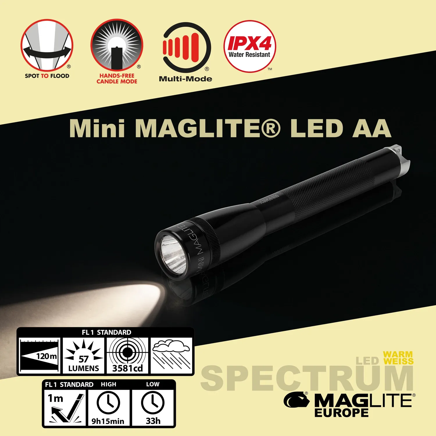 Mag-Lite Spectrum Solitaire warmwit zaklampje 1x AAA